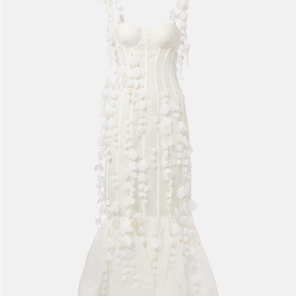 Zimmerman Dawning Petal Linen-Silk Midi-Dress - Picture 3 of 10